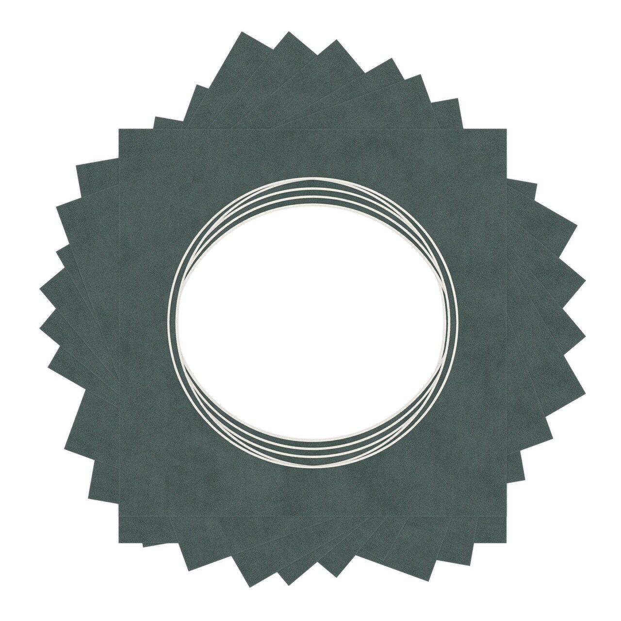 Dark Grey Suede Mat Board for 10x10 Frames - Circle Opening for 8x8 Photos